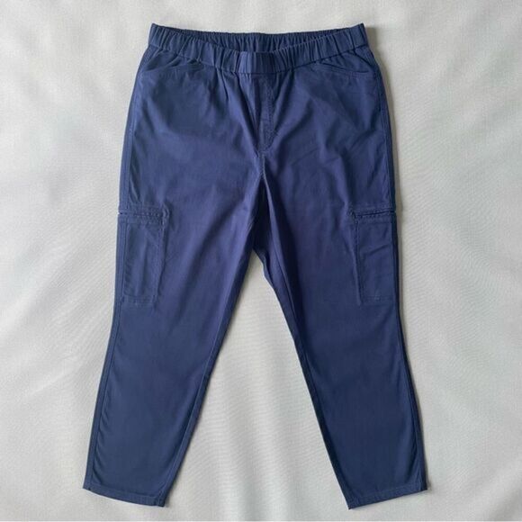 Lands’ End Royal Blue High Rise Pull On Utility Pants Women’s Size 16P - Picture 1 of 9